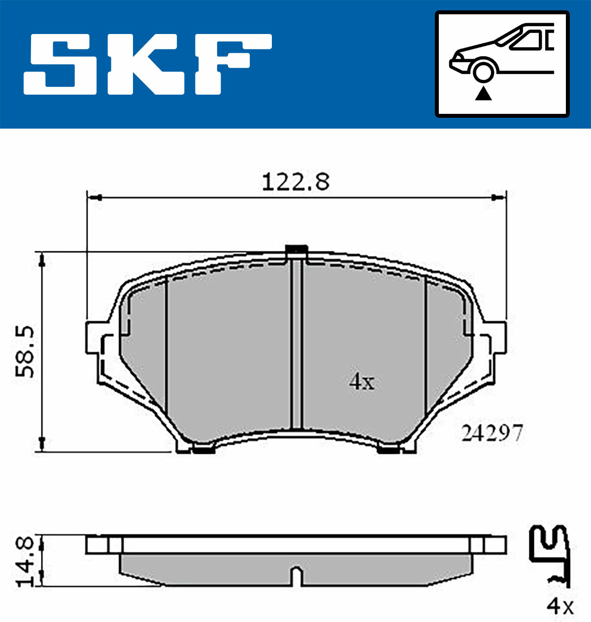 Sada brzdových platničiek kotúčovej brzdy SKF